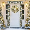 Christmas Garland with Lights, 6 Ft Silver Lighted Christmas Garland with Pine Cones Ball Ornaments for Indoor Outdoor Mantle Stairs Decorations - 3 of 4