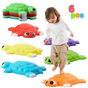 Joyfy 6 Pcs Turtle Balance Stepping Stones for Kids Age 3+, Toddler Obstacle Course Coordination Game Toys for Indoor Outdoor Play - 1 of 4