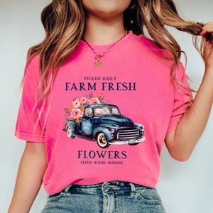 Simply Sage Market Farm Fresh Flowers Truck Garment Dyed Tee - 1 of 4