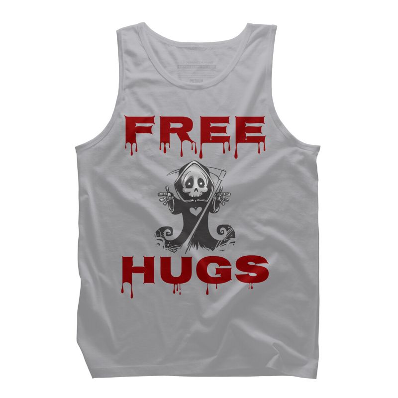 Men's Design By Humans Free Hugs Evil Scary Grim Reaper Halloween Gift By pipetro Tank Top, 1 of 5