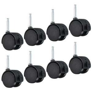 Unique Bargains Nylon Furniture Replacement 360 Degree Swivel Stem Casters with Brake - 1 of 4