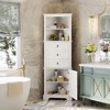 Akoasm 68.9 in. H Triangle Tall Cabinet with 3 Drawers and Adjustable Shelves For Bathroom, Kitchen & Living Room-White - 2 of 4