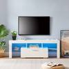 Sapphtopaz TV Stand with LED for TVs Up to 60" Modern TV Entertainment Center with Open Shelves and Cabinets TV Stands for Living Room - 3 of 4