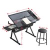 Adjustable tempered glass drafting printing table with chair - 3 of 4
