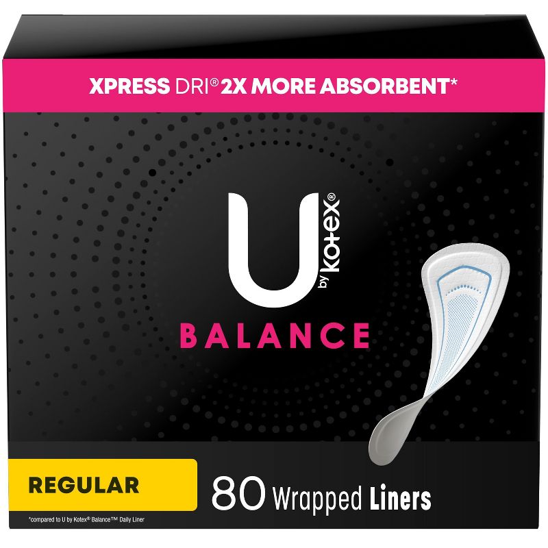 U by Kotex Balance Thin Unscented Panty Liners, 1 of 15