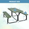Gymax Picnic Table & Bench Set Outdoor Picnic Table Bench Set w/ Metal Frame & All Weather-resistant Surface Camping Table Set Black/Green/Grey/White - 4 of 4