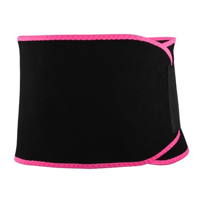 Unique Bargains Polyester During Exercising Workout Waist Sweat Band Tummy  Tuck Belt 1 Pc Rose Red M