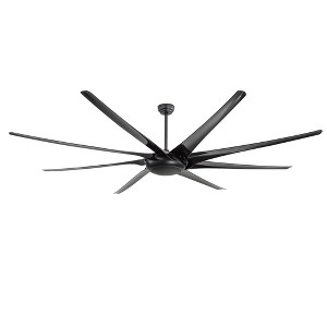 Airsurfer 100" Black Ceiling Fan with 3 Colors LED Light, 8 ABS Plywood Blades and Remote,12"/24"/36" Downrods, 6 Speeds Ceiling Fan for Living Room - 1 of 2