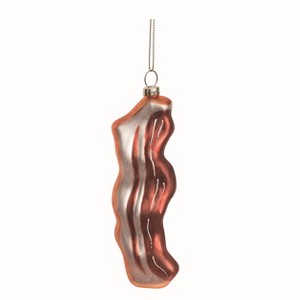 Transpac Glass Brown Christmas Bacon Ornament - 1 of 2