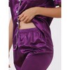 cheibear Women's Buton Down Sleepwear with Pants Nightwear Lounge Pajama Set 2 Pcs - 4 of 4
