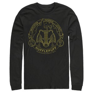 Men's Harry Potter Hufflepuff House Emblem Long Sleeve Shirt - 1 of 4