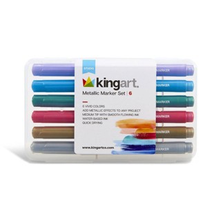 KINGART Metallic Markers 6 Colors - 1 of 4