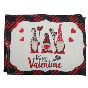 Unique Bargains Christmas Place Mats Linen Red Black White 13 " x 17.7 " 2 Pcs - 1 of 4