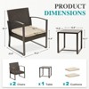 Aoodor 3 Pieces Outdoor Patio Wicker Furniture Set, Modern Rattan Chair Conversation Sets with Coffee Table for Balcony, Porch, Garden, Yard - 4 of 4