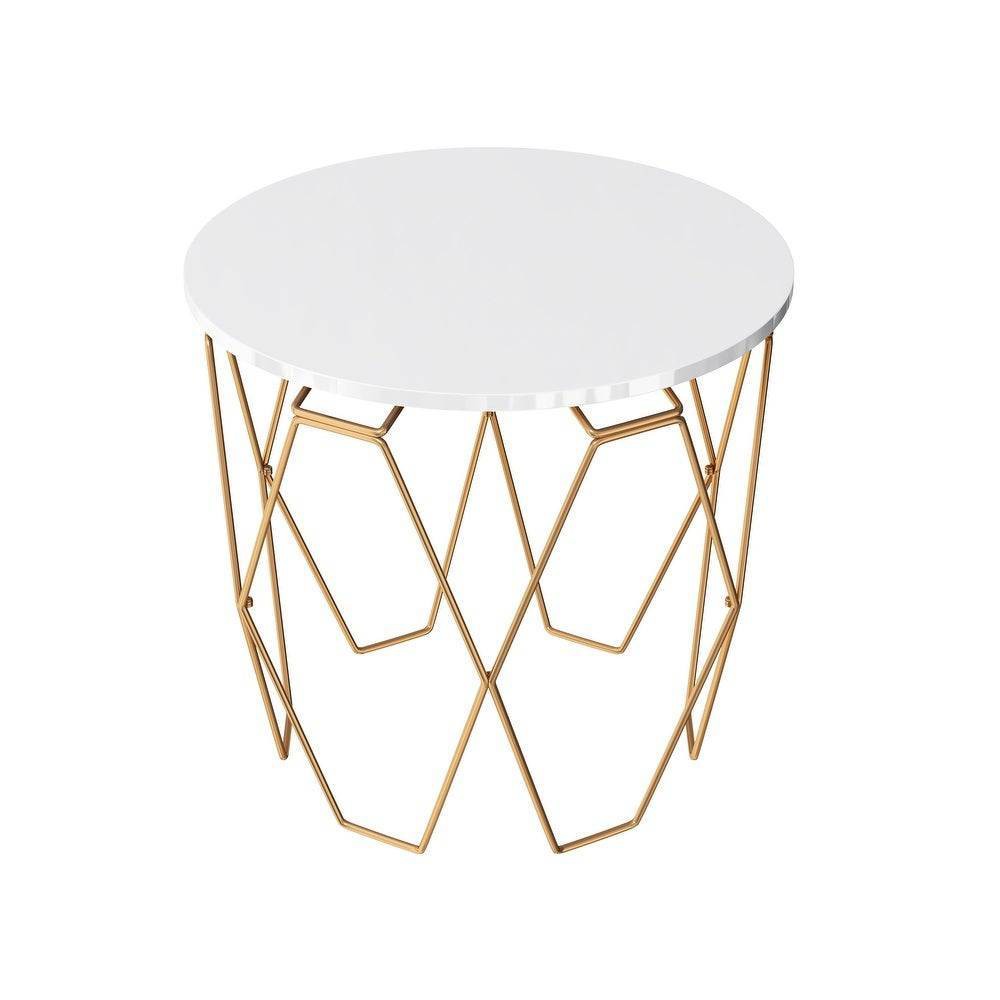 Photos - Coffee Table Kanter Round End Table Gold - miBasics