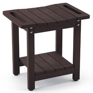 Arceso Shower Bench, HDPS Stool with Shelf and Handles - Waterproof & Non-Slip for Indoor/Outdoor Bathroom - 1 of 4