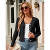 Womens Lightweight Knit Cardigan V Neck Long Sleeve Front Button Down Elegant Shrugs for Dresses,Black - 2XL - 4 of 4