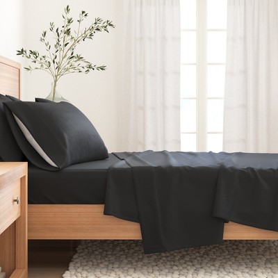 Black Full Size Cotton Flannel Sheet Set