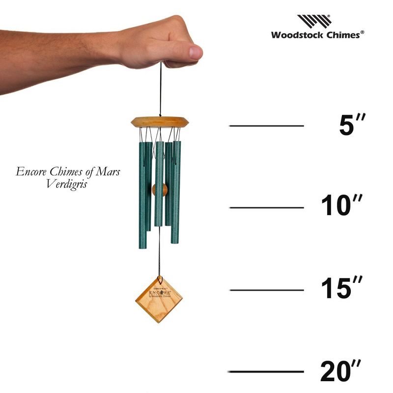 Woodstock Windchimes Chimes of Mars Verdigris, Wind Chimes For Outside, Wind Chimes For Garden, Patio, and Outdoor Décor, 17"L, 4 of 8