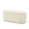Modern Oval Storage Ottoman,Upholstered Teddy Fabric Bedside Bench With Storage,Bench Footstools For Bedroom,Living Room,Entryway-Cuddlewood - 3 of 4