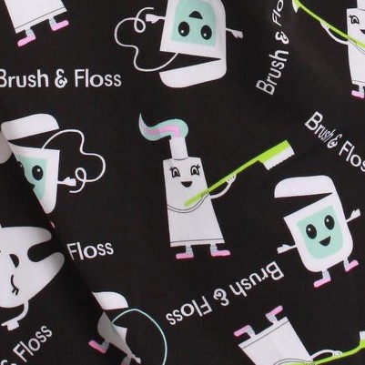 stretch fabric black - brush and floss
