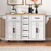 ELJGET Kitchen Island with Storage Rolling Kitchen Cart with Power Outlet Storage Cart with 4 Doors, 5 Deep Drawers & Adjustable Shelves - 4 of 4