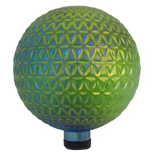 Northlight 10" Blue Iridescent Textured Glass Outdoor Patio Garden Gazing Ball - 1 of 3