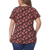 Agnes Orinda Women's Plus Size Short Sleeve Round Neck Casual Country Floral Printed Peasant Tops - 4 of 4
