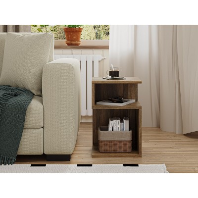 20'' S-Shaped End Table and Bookcase With Open Storage Shelves - Tree City