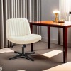 GlasFlength Task and Chairs Seating, Cross Legged Seating Sets, No Wheels Armless Swivel Home Office Chair, Gray, 25.98"*19.45"*34.45" - 2 of 4