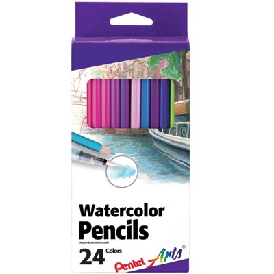 Pentel Arts Watercolor Pencils, Assorted Colors, set of 24