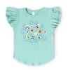 Leo the Truck Palm Leaves and Floral Outline - Flutter Sleeve Graphic T-Shirt - 2 of 4