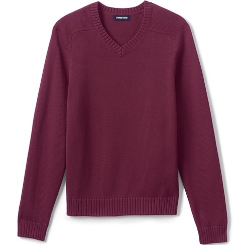 Lands' End Uniform Cotton Modal Button Front Cardigan Burgundy Mens Regular  Small at  Men's Clothing store