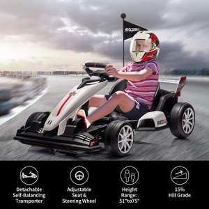 Acekool 24V Electric Drift Kart for Kids with Adjustable Seat, Dual Pedals, Silent EVA Wheels, 8.5 MPH High Speed, Outdoor Ride-On Toy - 1 of 4