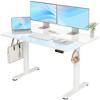 Vynxaria 48in Electric Height-Adjustable White Glass Standing Desk Home Office Computer Table Modern Standing Workstation for Home Office - 2 of 4