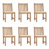 vidaXL Garden Chairs 6 Pc Set Cream Cushioned Solid Teak Wood Sturdy Rustic Outdoor for Indoor and Use Chair Wooden Dining Seating Cushion Heavy Duty - 2 of 4