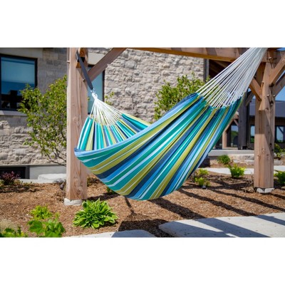 Vivere Brazilian Style Double Cotton Hammock in Cayo Reef Colors