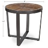 Kate and Laurel Gerhardt Round Metal Side Table, 20x20x18.5, Brown and Gray - 2 of 4