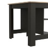 Sapphtopaz Modern Kitchen Island with Concealed Storage Shelves Two-Tone Kitchen Table Microwave Stand Coffee Bar for Kitchen, Dining Room - 4 of 4