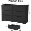 TackView 6 Drawer Dresser for Bedroom, Natural Modern Double Dresser Organizer with Embedded Handles Design, Wooden Chest of Drawers - 2 of 4