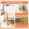 Beige Modern Accent Chair with Lumbar Pillow and Wooden Frame for Living Room or Office - 4 of 4