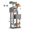 61"/75.2"H Cat Tree Cat Tower for Indoor Cats, Plush Multi-Level Cat Condo with Scratching Posts, Perches, Caves, Hammock - 2 of 4