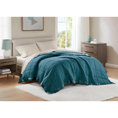 Soft Cozy Throw Blanket for All Seasons, Lightweight 100% Polyester Microfiber Bed Blanket, Teal, King