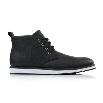 Polar Fox Mens Hugo MPX806081 Mid-Top Casual Chukka Sneaker Boots, in Grained Black, Size 10 — фото 2