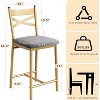 Bar Stools Set, Upholstered Kitchen Bar Stools with Backrest & Footrest, Counter Height Barstools with Thick Cushion for Kitchen Island Counter Bar - 2 of 4