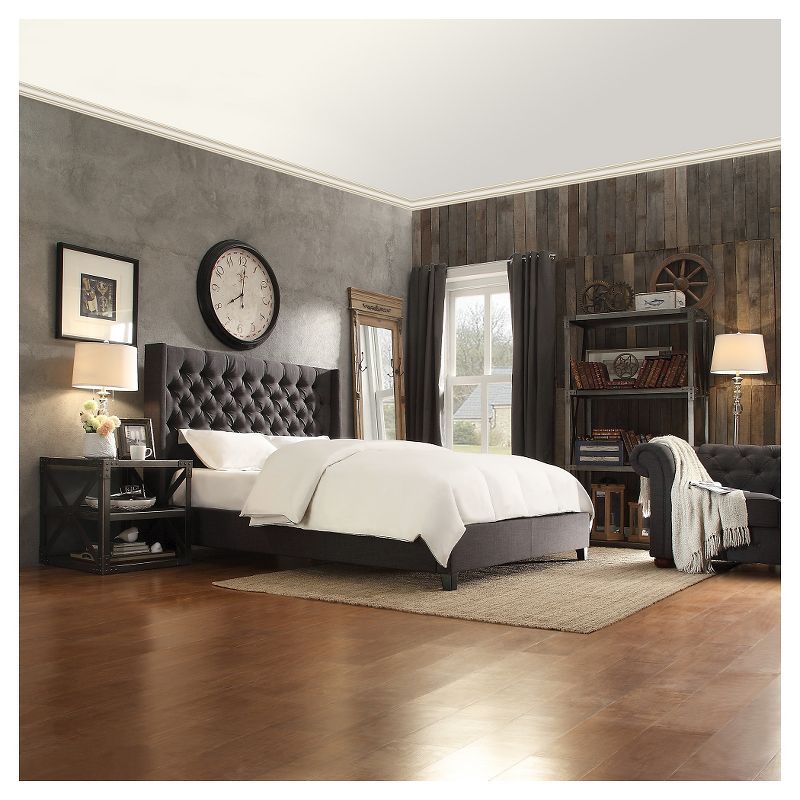 Highland Park Button Tufted Wingback Platform Bed - Inspire Q, 3 of 5