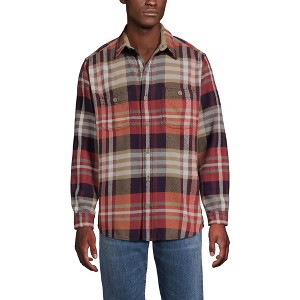 Lands' End Men's Authentic Flannel Shirt with Corduroy Collar - 1 of 4