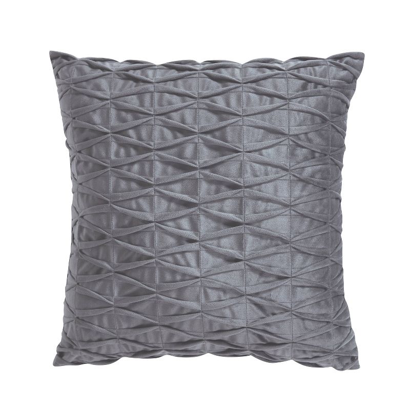 18&#34;x18&#34; Smocked Geo Square Throw Pillow Gray - VCNY Home, 3 of 7