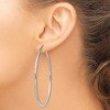 Black Bow Jewelry 2mm, Diamond Cut, XL Sterling Silver Hoops - 60mm (2 3/8 Inch) - 3 of 4