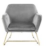 Vynxaria Keira 29.5" Green Velvet Accent Chair with Gold Metal Base - 3 of 4